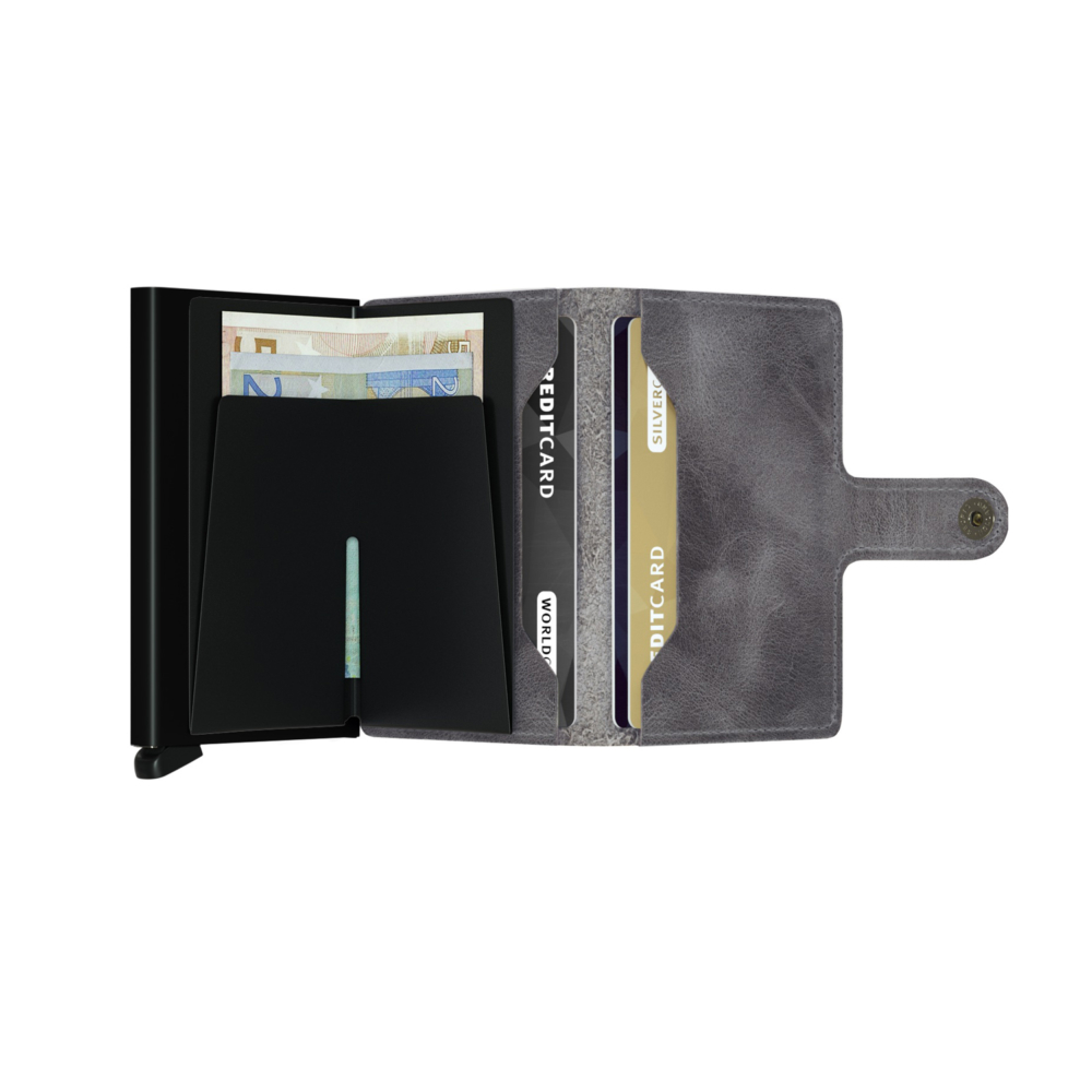 Secrid mini wallet vintage grey open