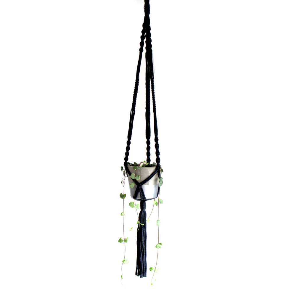 recycled macrame plant hanger by knotty