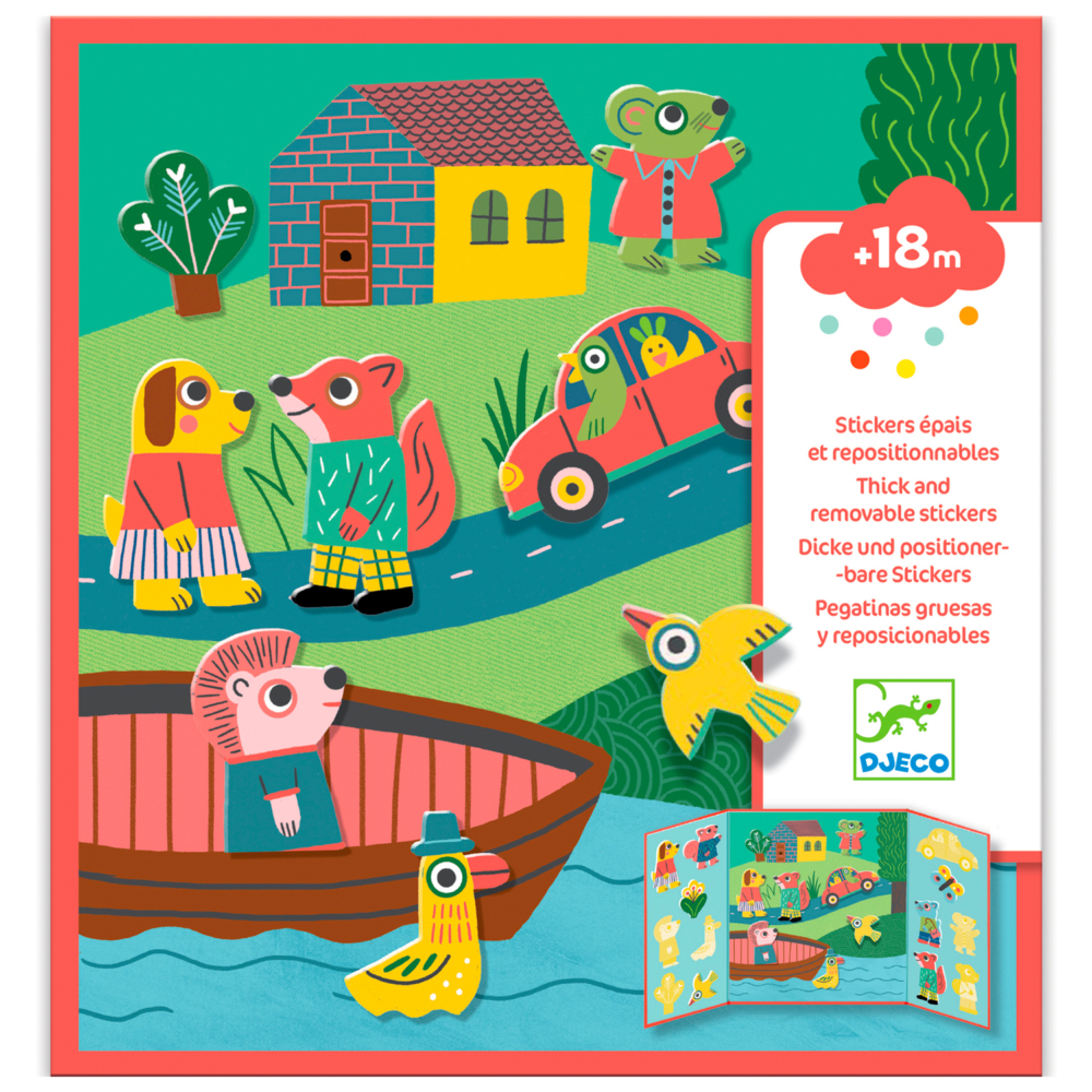 create with stickers animals by djeco