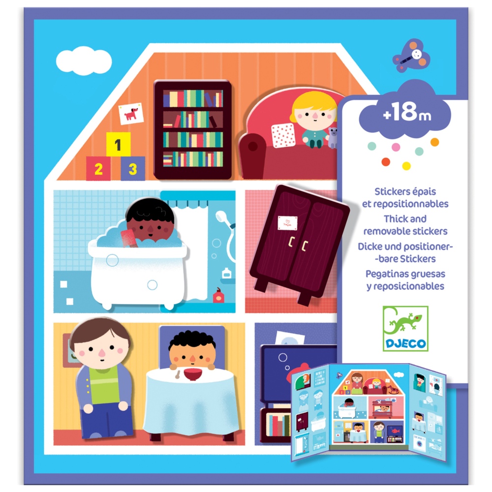 create with stickers house by Djeco