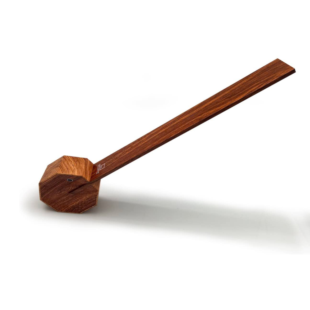 octagon one portable desk light walnut by gingko design