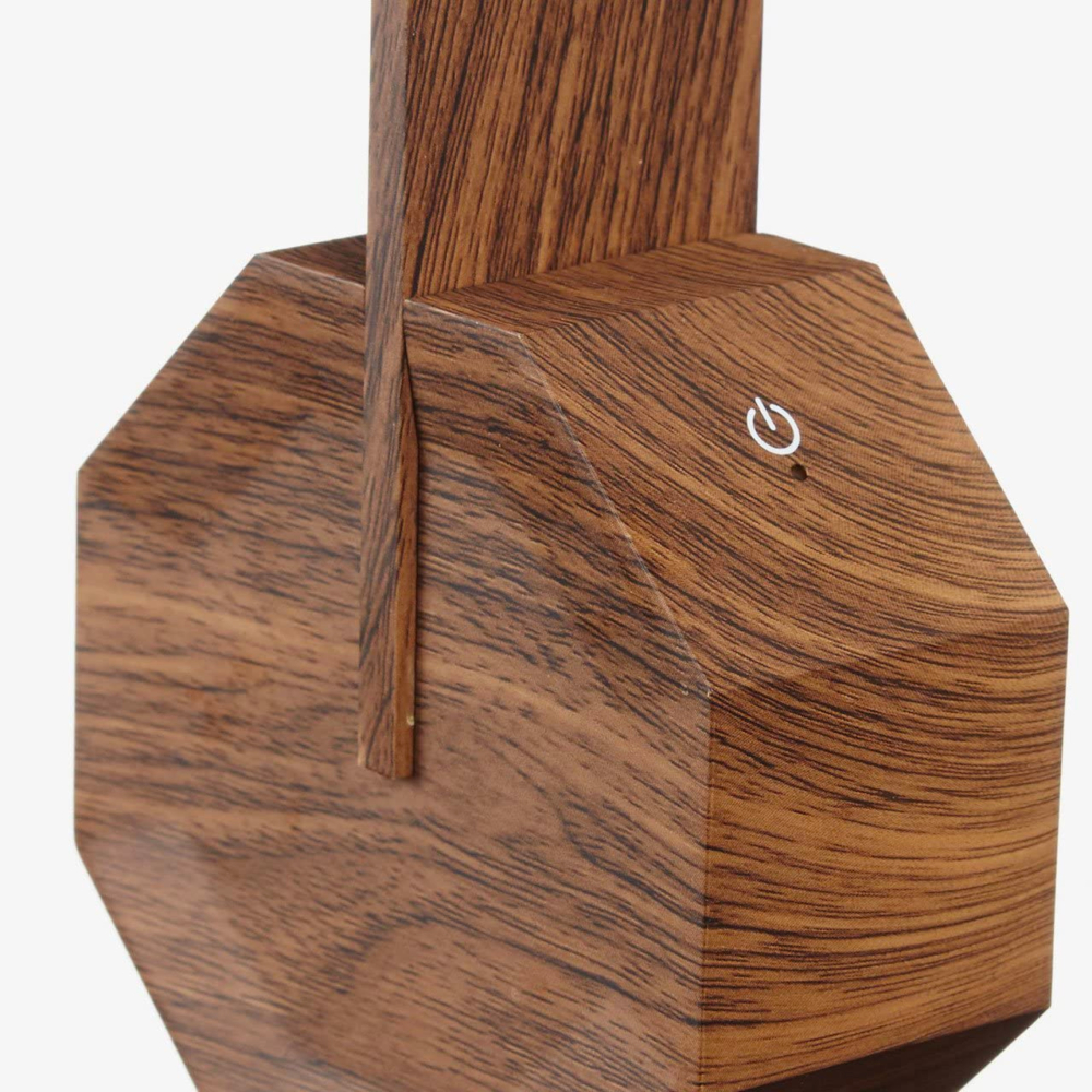 octagon one portable desk light walnut by gingko design