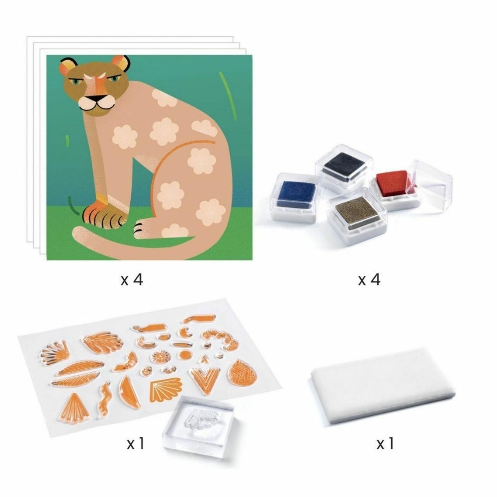 clear stamps patterns and animals by djeco