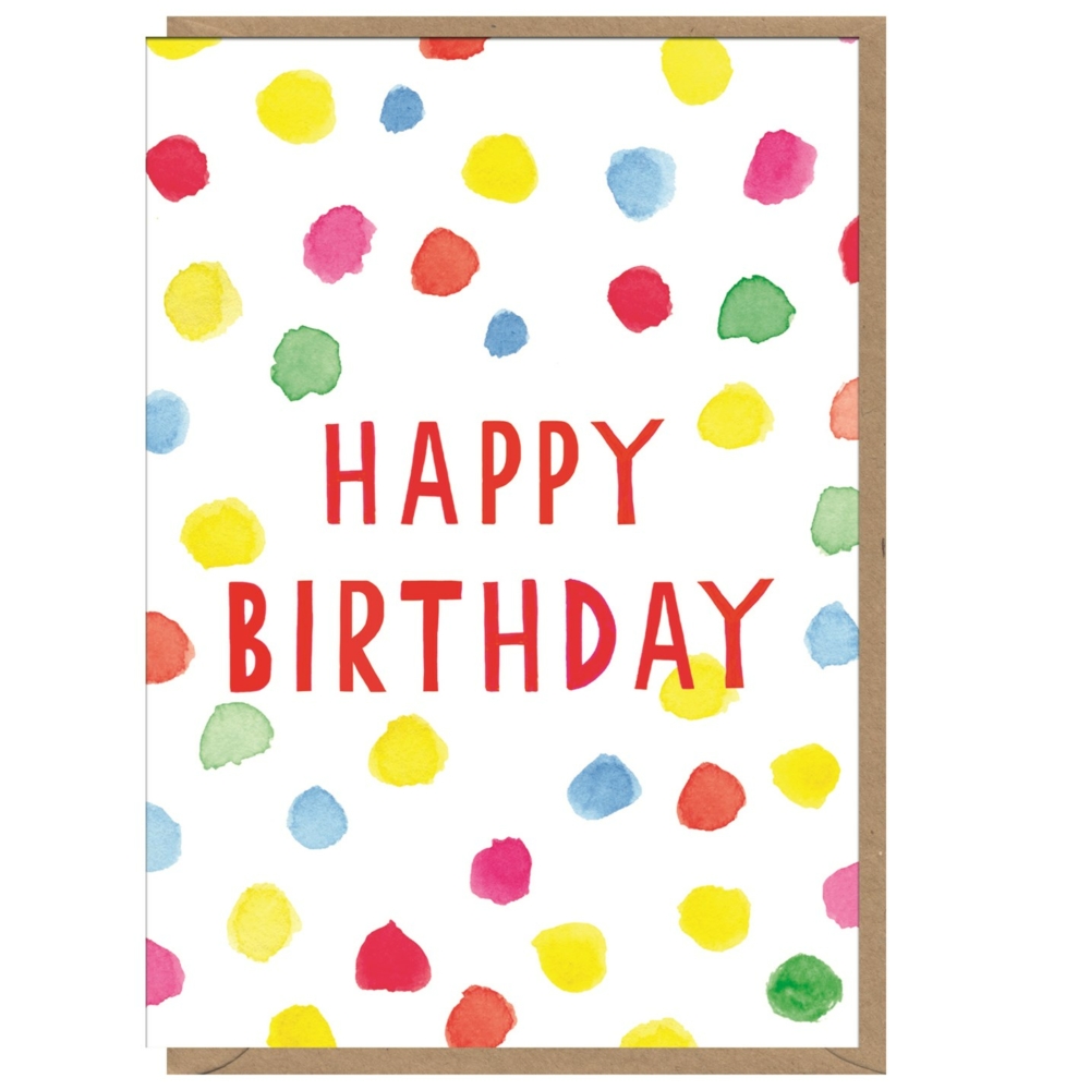 fab neon spots birthday card by earlybird