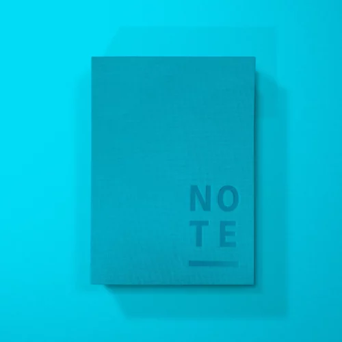 blank canvas turquoise notepad by 1973
